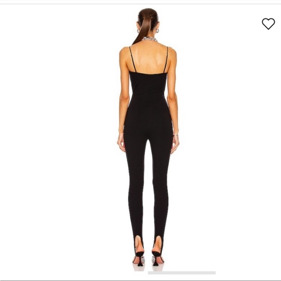 Wolford Γ Amina Muaddi One Piece Strapless Catsuit Jumsuit Black Org $870 small - Picture 7 of 12
